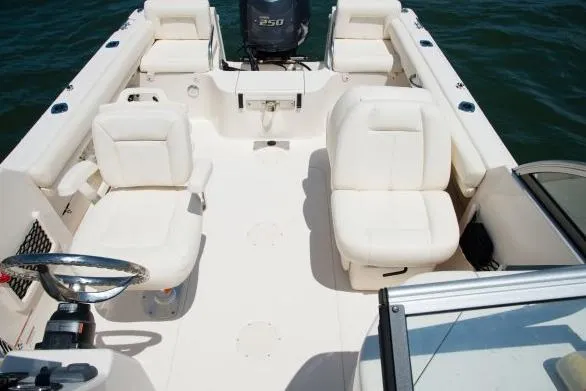 Slide: The Image of Manufacturer Provided Image: 2017 Grady-White Freedom 205 boat bow seating area on water. - 8