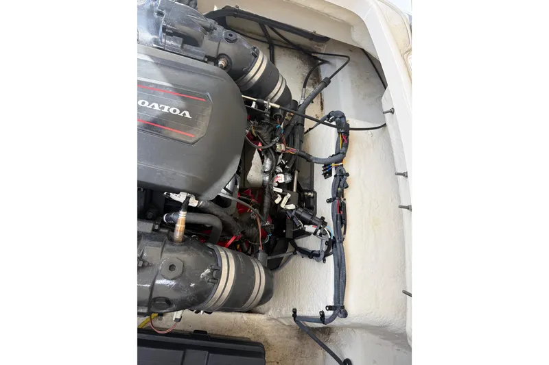 Slide: The Image of Engine compartment of a 2016 Chaparral 224 Sunesta boat with Volvo components. - 70