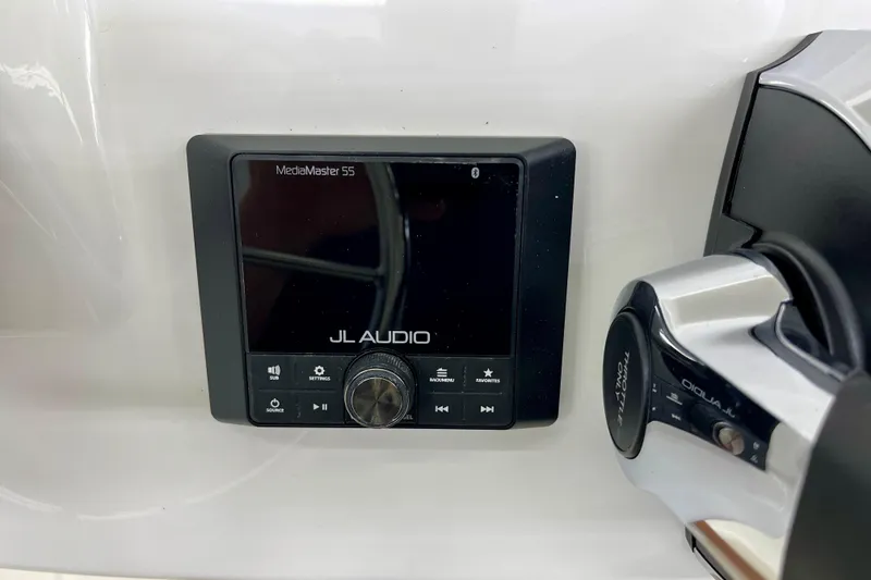 Slide: The Image of JL Audio MediaMaster 55 on Boston Whaler 170 Montauk 2026. - 4