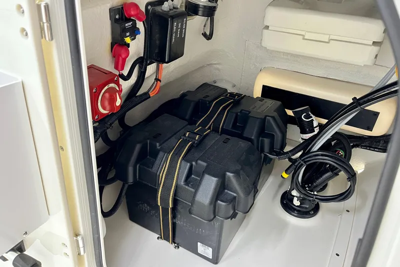 Slide: The Image of Interior view of electronics in a 2026 Boston Whaler 170 Montauk. - 8