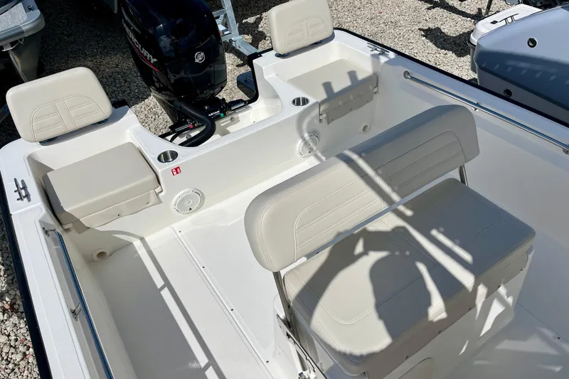 Slide: The Image of Interior of 2026 Boston Whaler 190 Montauk with seating. - 9