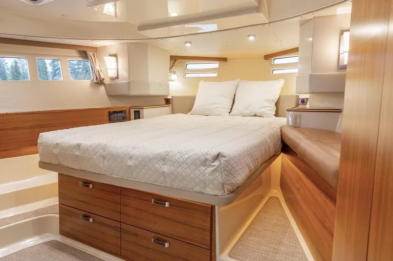 Slide: The Image of Luxurious cabin interior of 2025 Ranger Tugs 43 Command Bridge yacht. - 33
