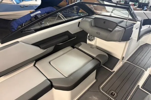 Slide: The Image of 2025 Cobalt CS22 boat interior with sleek seating and modern design. - 8