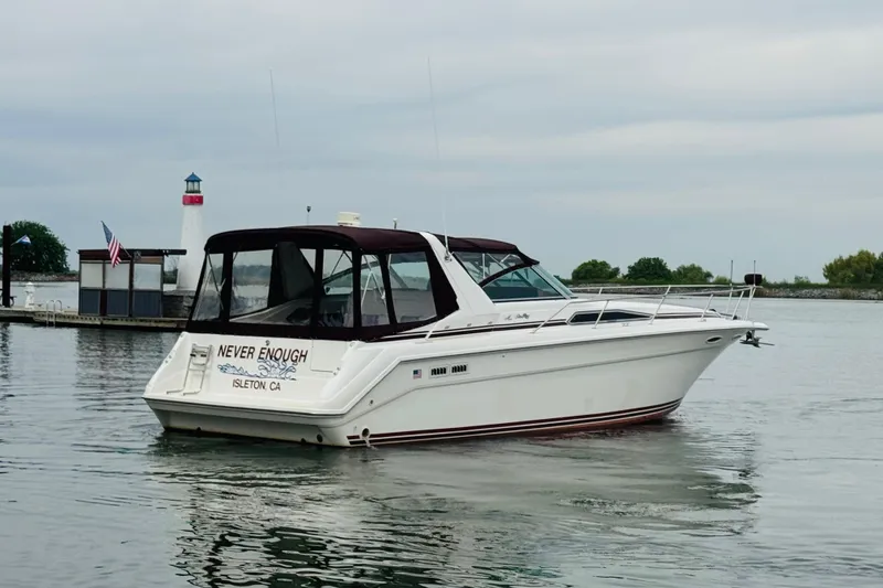 Slide: The Image of 1991 Sea Ray Sundancer 350 boat on water near lighthouse, Isleton, CA. - 8