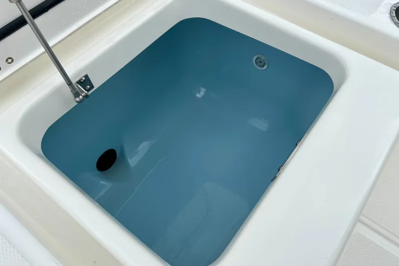 Slide: The Image of Boston Whaler 250 Dauntless 2026 livewell filled with water. - 13