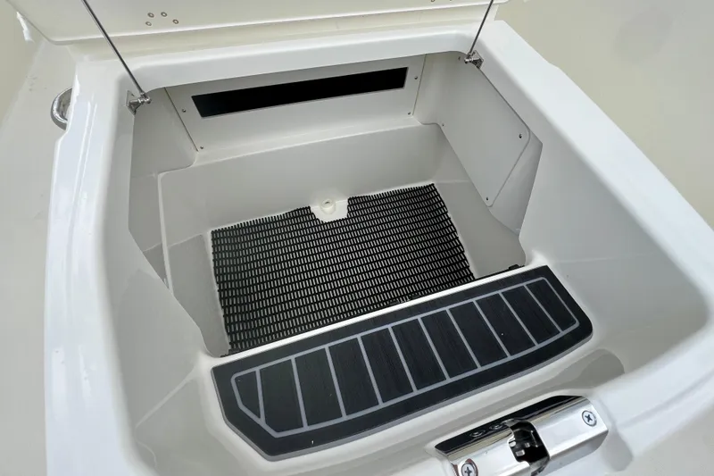 Slide: The Image of Storage compartment in Boston Whaler 250 Dauntless 2026 boat. - 26