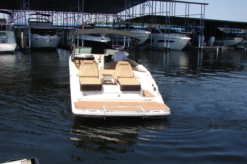 Slide: The Image of Display screen showing maintenance details of 2018 Sea Ray SDX 290 boat. - 18