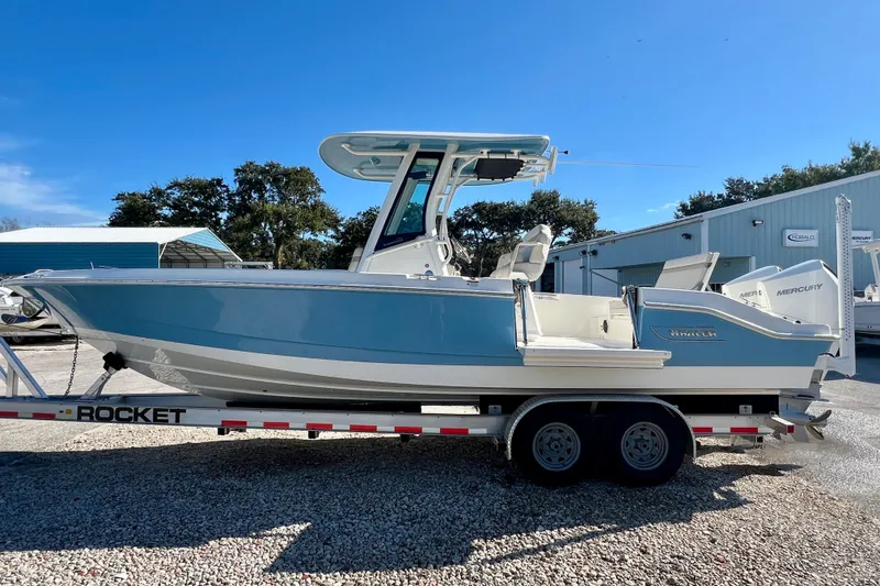 Slide: The Image of 2026 Boston Whaler 280 Dauntless on trailer, side view. - 5