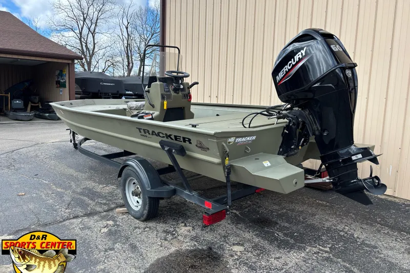 The Image of 2023 Tracker Grizzly 1860 CC boat with Mercury engine on trailer at D&R Sports Center. - 0