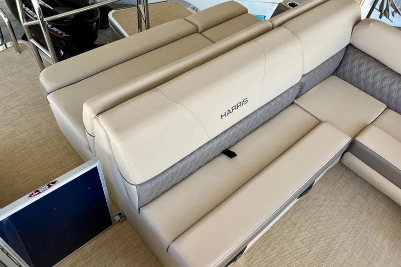 Slide: The Image of Interior of Harris Cruiser 210 pontoon boat, model year 2026. - 14