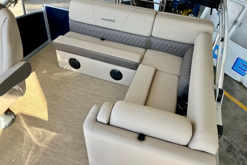 Slide: The Image of Interior of the 2026 Harris Cruiser 210 pontoon boat. - 7