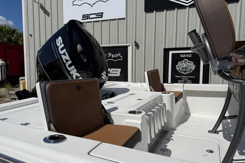 Slide: The Image of 2026 Sea Pro 230 Bay boat with Suzuki engine at West Coast Marine dealership. - 8