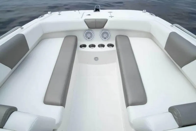 Slide: The Image of Manufacturer Provided Image: Interior view of 2026 World Cat 230 SD boat with cushioned seating. - 10