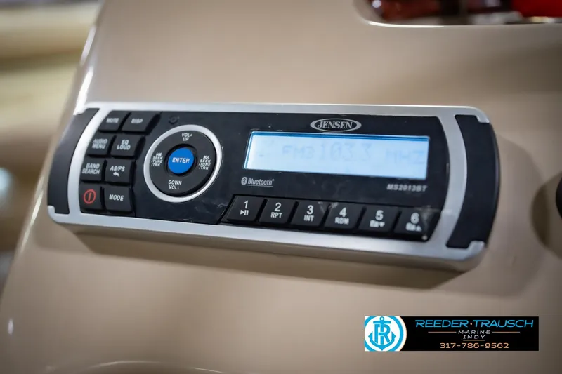 Slide: The Image of Jensen stereo system on 2014 Sun Tracker Party Barge 20 DLX with Bluetooth connectivity. - 30