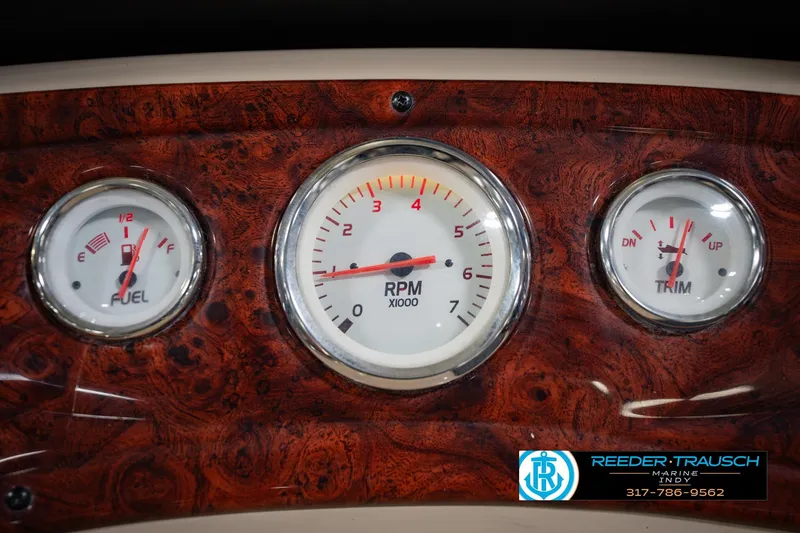 Slide: The Image of Dashboard gauges of a 2014 Sun Tracker Party Barge 20 DLX boat. - 32