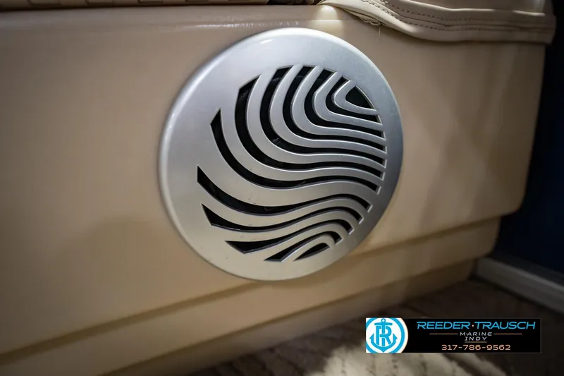 Slide: The Image of Speaker grille on 2014 Sun Tracker Party Barge 20 DLX pontoon boat interior. - 41