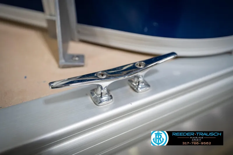 Slide: The Image of Close-up of a cleat on a 2014 Sun Tracker Party Barge 20 DLX. - 51