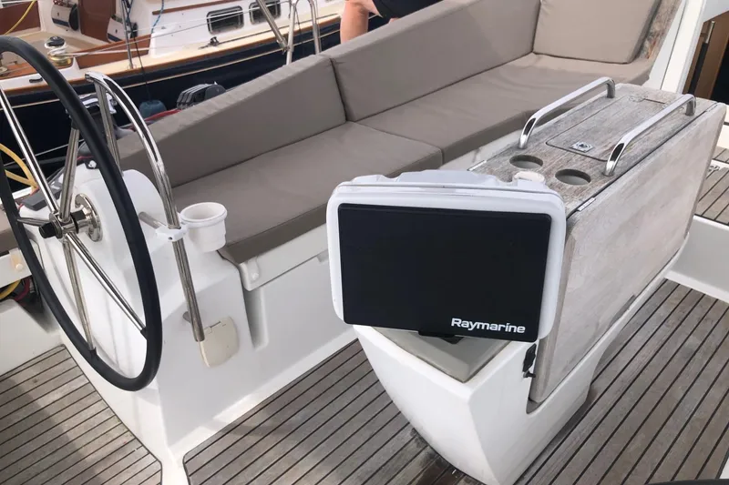 Slide: The Image of Cockpit of 2017 Jeanneau Sun Odyssey 41 DS with Raymarine navigation system. - 31