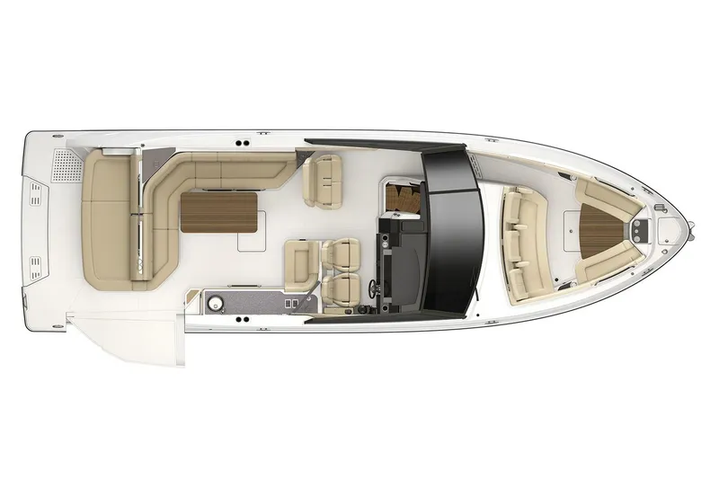 Slide: The Image of Manufacturer Provided Image: Top view of 2018 Sea Ray SLX 400 boat layout. - 19