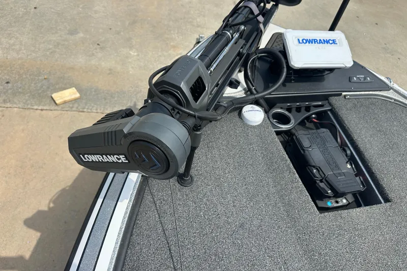 Slide: The Image of 2023 Nitro Z19 boat with Lowrance equipment on deck. - 7