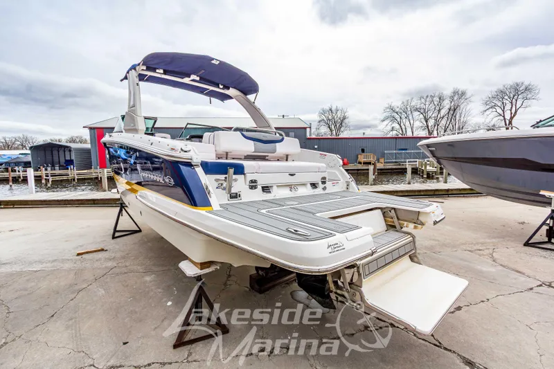 Slide: The Image of 2021 Chaparral 267 SSX boat with swim platform at Lakeside Marina. - 6