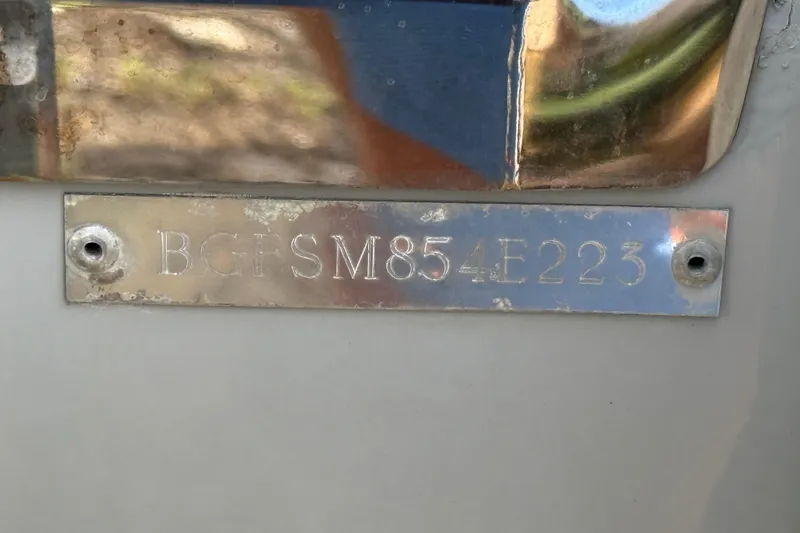 Slide: The Image of 2023 ShearWater 270 Carolina Flare boat identification plate with serial number. - 29