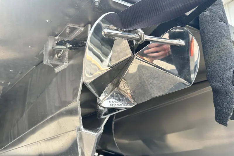 Slide: The Image of Close-up of a 2026 Premier 250 Intrigue RLO boat propeller mechanism. - 8