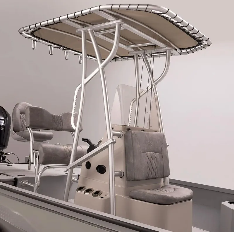 Slide: The Image of 2026 G3 Bay 22 GX boat with T-top and seating area. - 18