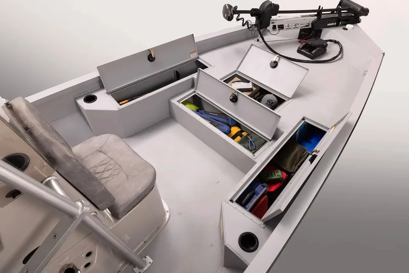 Slide: The Image of Interior of 2026 G3 Bay 22 GX boat with storage compartments. - 21