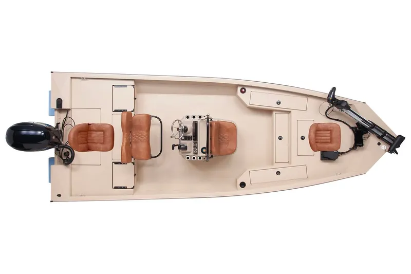 Slide: The Image of Top view of 2026 G3 Bay 21 GX boat model. - 16
