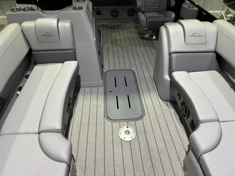 Slide: The Image of Interior of 2026 SunCatcher Fusion 324SL with gray seating. - 7