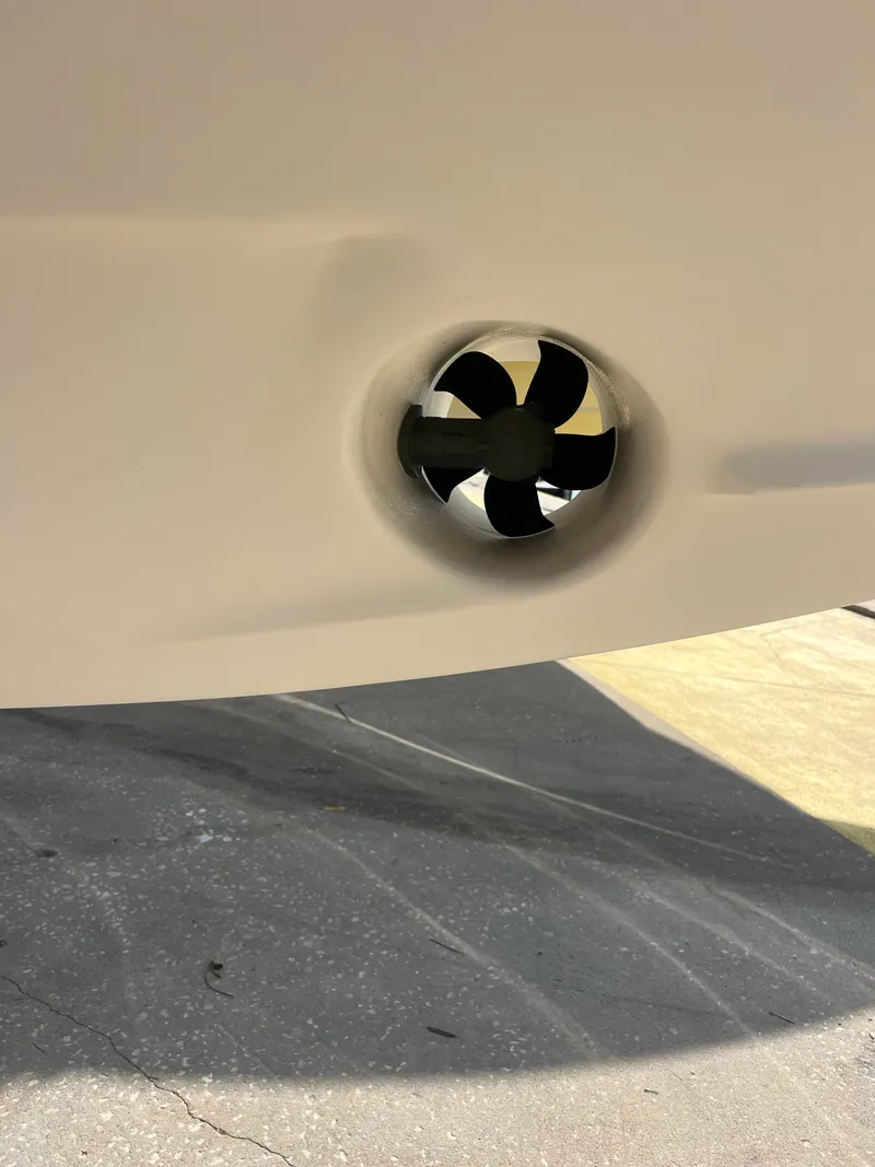Slide: The Image of Bow thruster of a 2015 Regal 28 Express boat. - 47