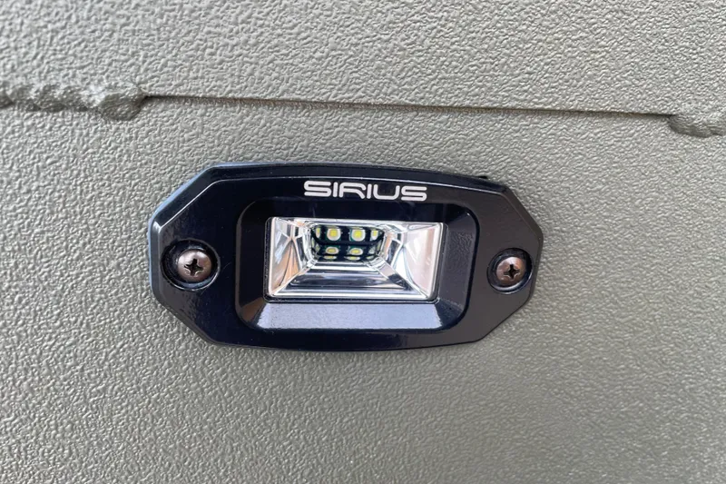 Slide: The Image of Close-up of Sirius LED light on 2026 Reaper Boats 753 Timber Reaper. - 13