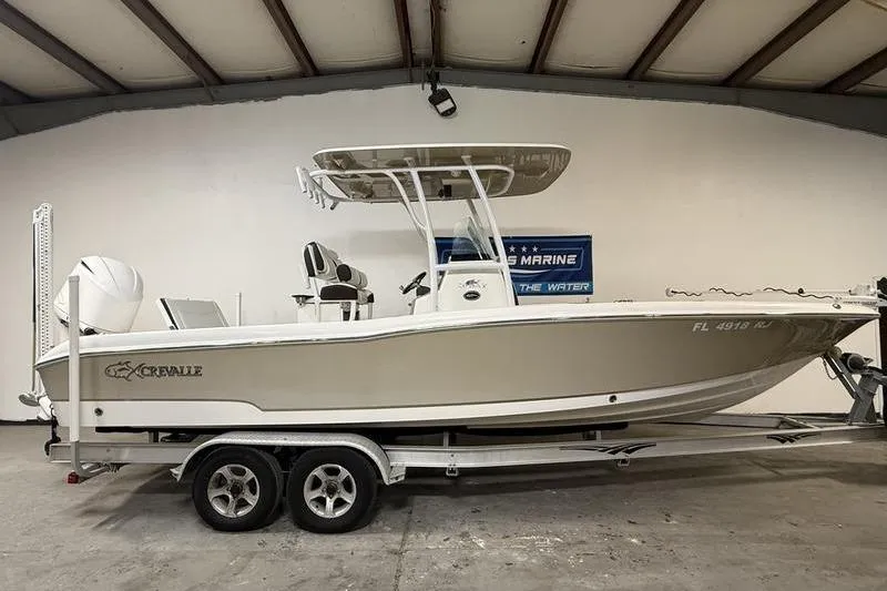 The Image of 2017 Crevalle 26 HCO boat on trailer in indoor storage. - 0