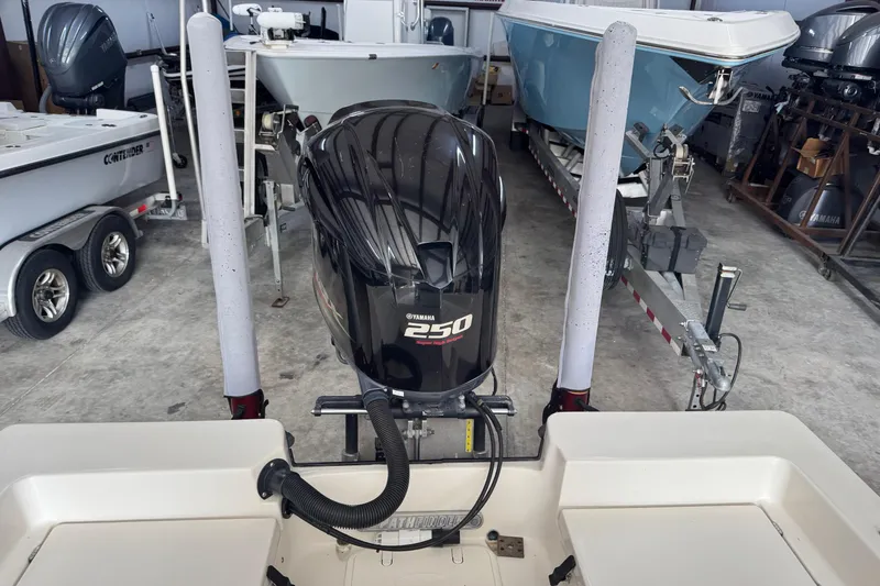 Slide: The Image of 2011 Pathfinder 2200 Tournament Edition boat with Yamaha 250 outboard motor in storage. - 22