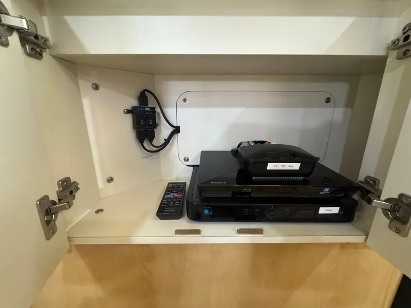 Slide: The Image of Electronics cabinet in 1999 Sea Ray 380 Sundancer boat. - 38