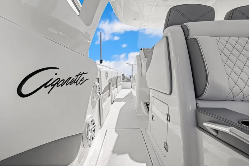 Slide: The Image of Interior of a 2015 Cigarette 41' GTR boat, luxurious design. - 18