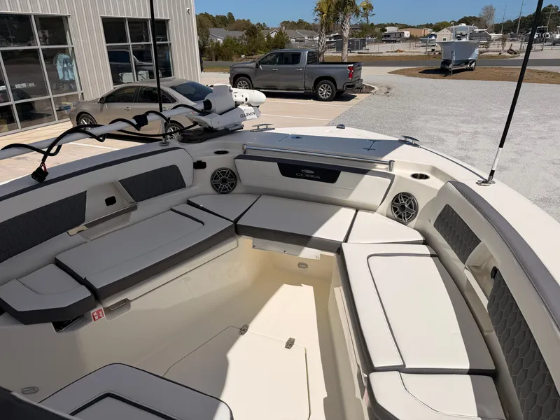 Slide: The Image of Interior of 2026 Cobia 245CC with seating and speakers. - 8