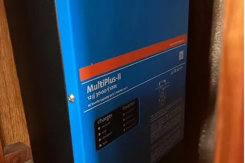 Slide: The Image of Victron MultiPlus-II inverter charger in a 1983 Wauquiez 38 sailboat. - 15