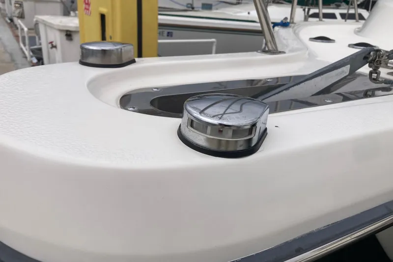 Slide: The Image of Close-up of 2002 Tiara Yachts 2900 Open deck with chrome fittings. - 20