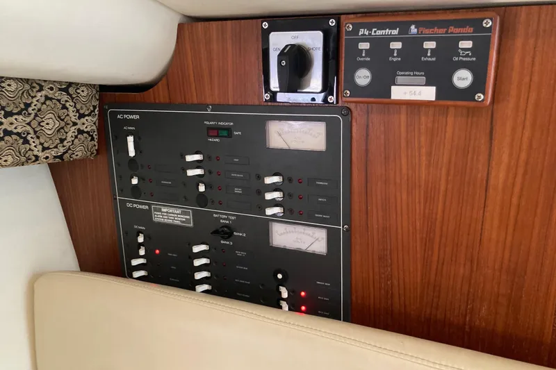 Slide: The Image of Electrical control panel on a 2002 Tiara Yachts 2900 Open boat. - 66