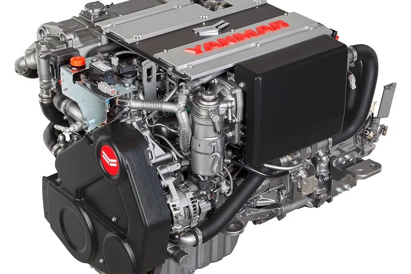 Slide: The Image of Yanmar marine engine for 2002 Tiara Yachts 2900 Open, showcasing detailed components. - 83