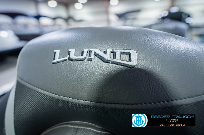 Slide: The Image of Close-up of Lund 1775 Impact XS boat seat with logo, 2026 model. - 42