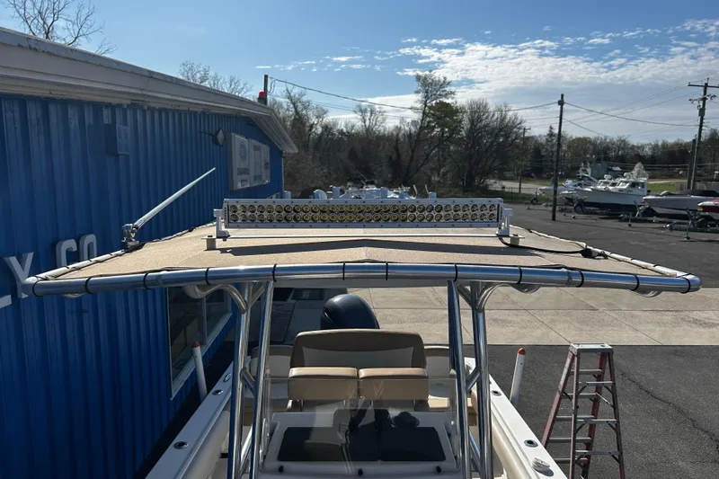Slide: The Image of 2019 Parker 21 Special Edition boat with T-top and LED light bar. - 17