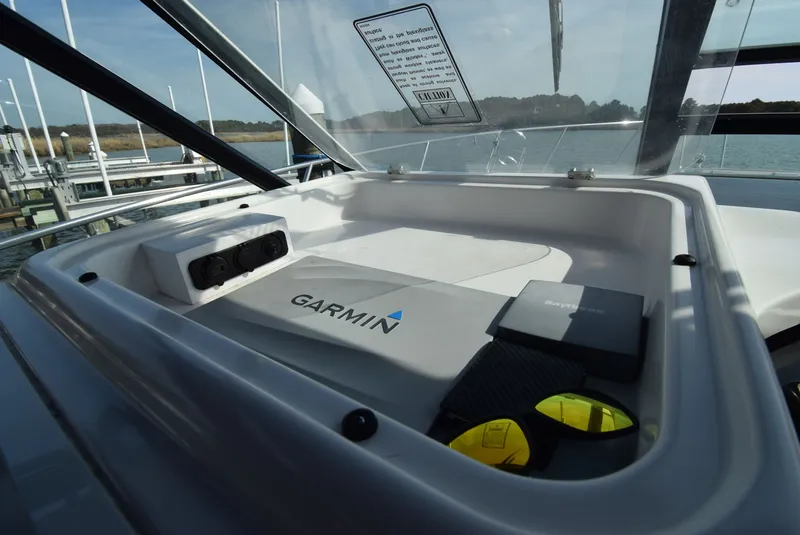 Slide: The Image of 2001 Tiara Yachts 3500 Open with Garmin navigation system. - 25