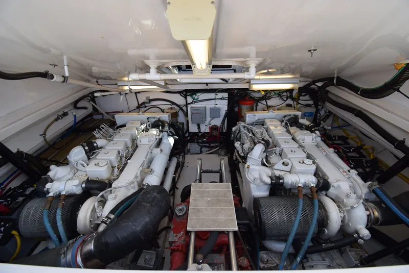 Slide: The Image of Engine room of 2001 Tiara Yachts 3500 Open with dual engines. - 49