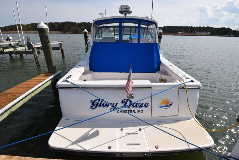 Slide: The Image of 2001 Tiara Yachts 3500 Open at dock, Chester, MD. - 8