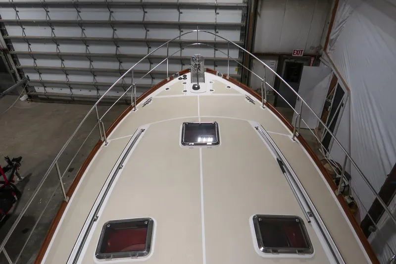 Slide: The Image of 2007 Grand Banks 39 Eastbay SX yacht deck in a storage facility. - 13