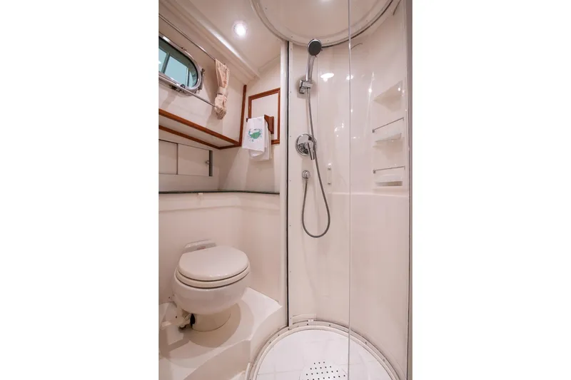 Slide: The Image of Bathroom of 2007 Grand Banks 39 Eastbay SX yacht with shower and toilet. - 38