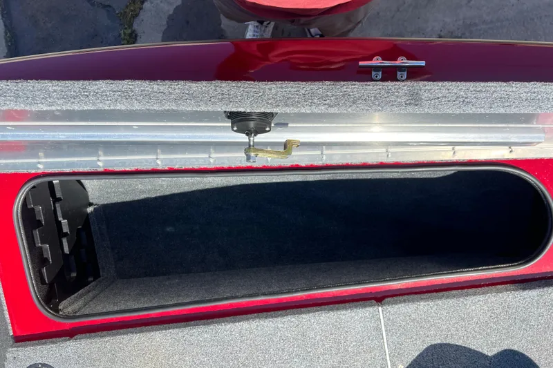 Slide: The Image of 2020 Tracker Pro Team 175 TXW boat storage compartment, open and empty. - 15